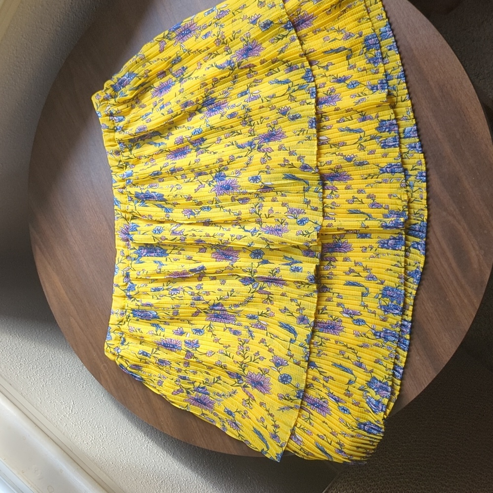 Banana Republic Pleated Floral Print Tiered Fit-and-Flare Petite Large